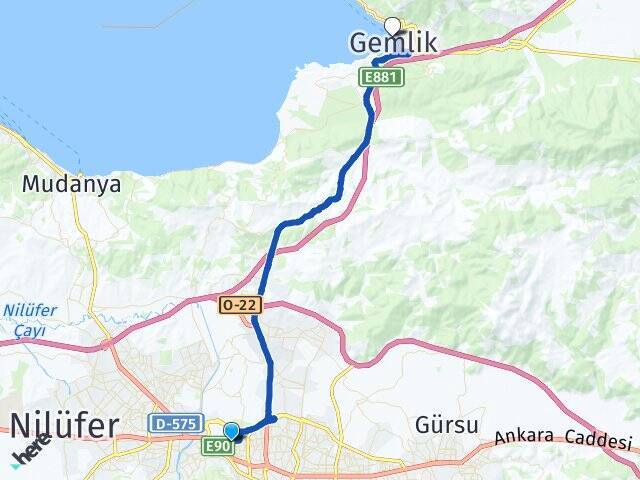 Alemdar Gemlik İDO Feribot İskelesi Arası Kaç Km - Yol Tarifi
