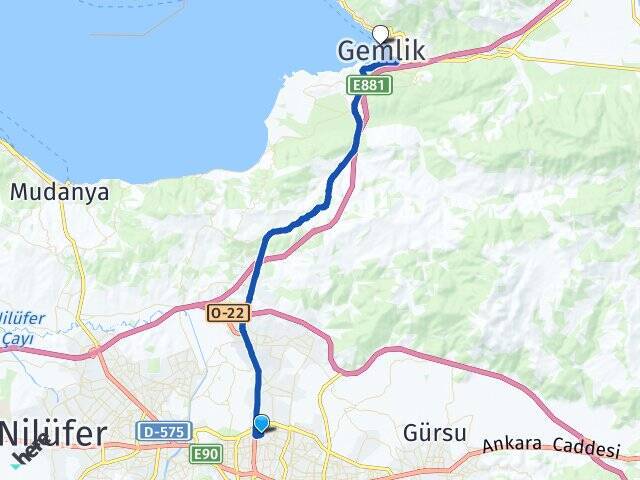 Altınova Gemlik İDO Feribot İskelesi Arası Kaç Km - Yol Tarifi