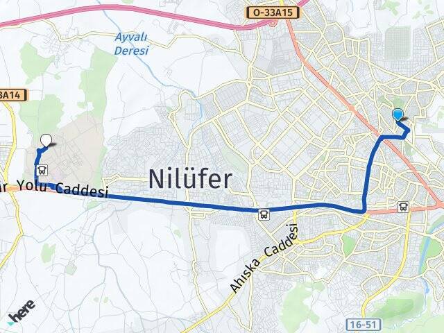 Bağlarbaşı Bursa Uludağ Üniversitesi Arası Kaç Km - Yol Tarifi