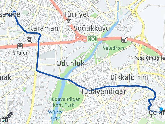 Çekirge İhsaniye Arası Kaç Km - Yol Tarifi