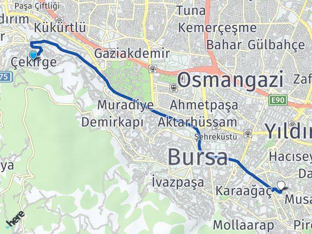 Çekirge Namazgah Arası Kaç Km - Yol Tarifi