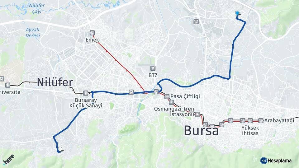 Demirtaş Cumhuriyet Çalı Arası Kaç Km - Yol Tarifi