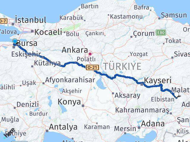 Demirtaş Cumhuriyet Elbistan Arası Kaç Km - Yol Tarifi