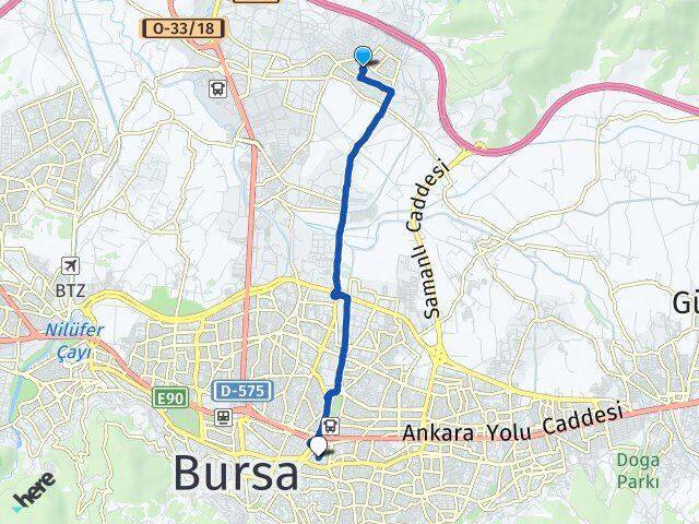 Demirtaş Cumhuriyet Yıldırım Arası Kaç Km - Yol Tarifi