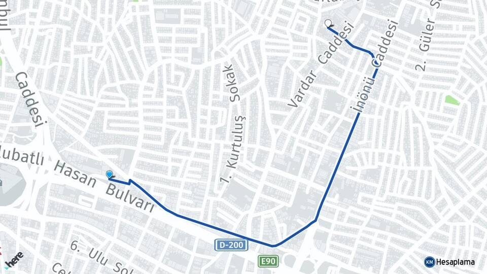 Bursa Osmangazi Gülbahçe Osmangazi Arası Kaç Km - Yol Haritası