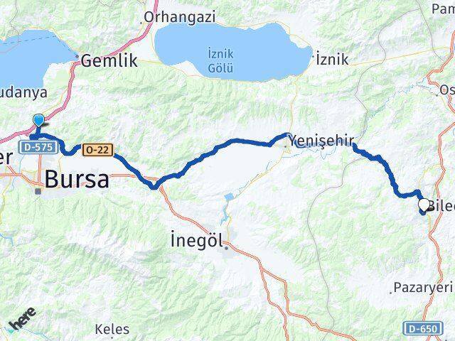 Ovaakça Bilecik Arası Kaç Km - Yol Tarifi