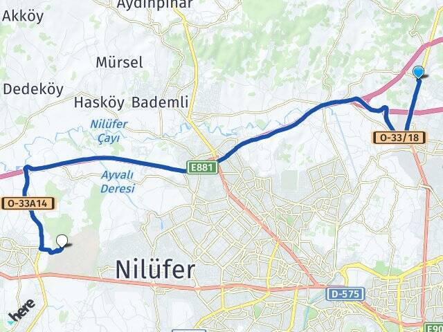 Ovaakça Bursa Uludağ Üniversitesi Arası Kaç Km - Yol Tarifi