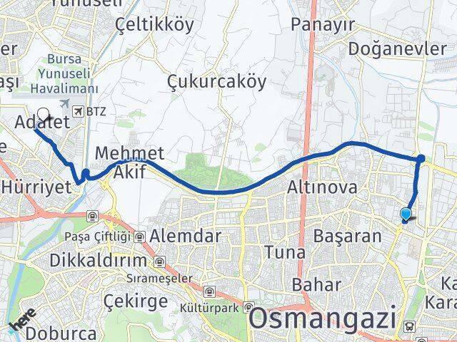 Veysel Karani Adalet Arası Kaç Km - Yol Tarifi