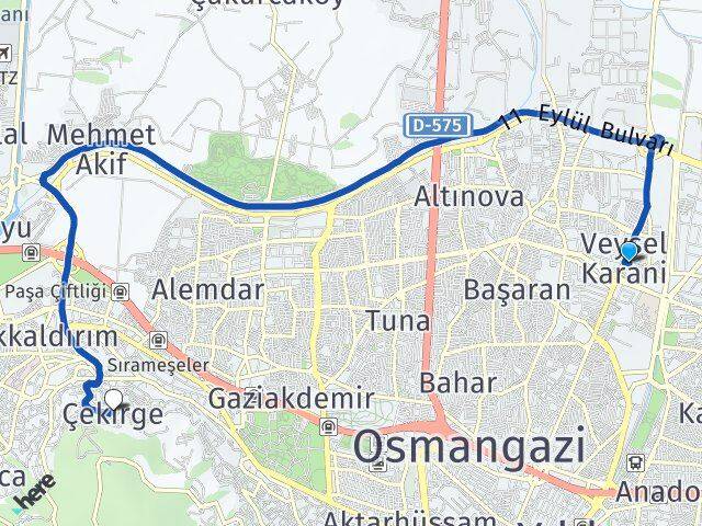 Veysel Karani Çekirge Arası Kaç Km - Yol Tarifi