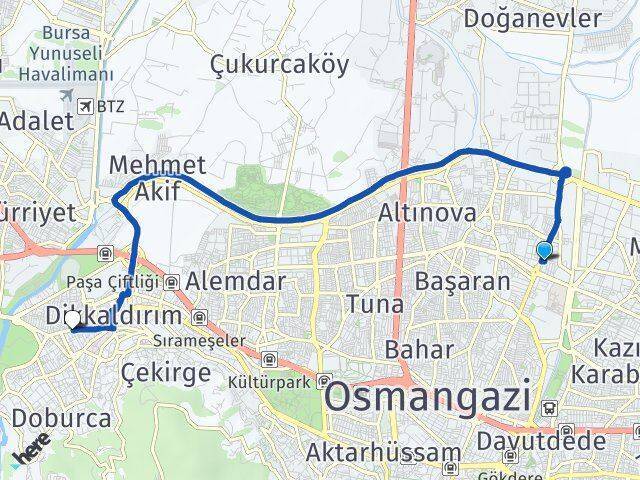 Veysel Karani Hüdavendigar Arası Kaç Km - Yol Tarifi