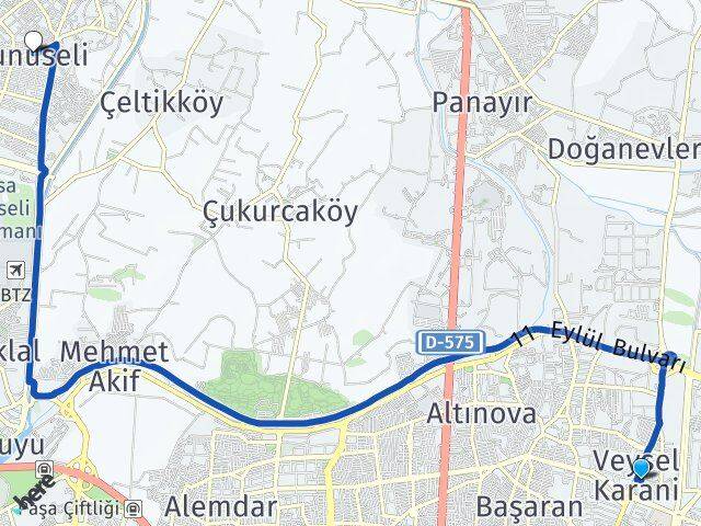 Veysel Karani Yunuseli Arası Kaç Km - Yol Tarifi