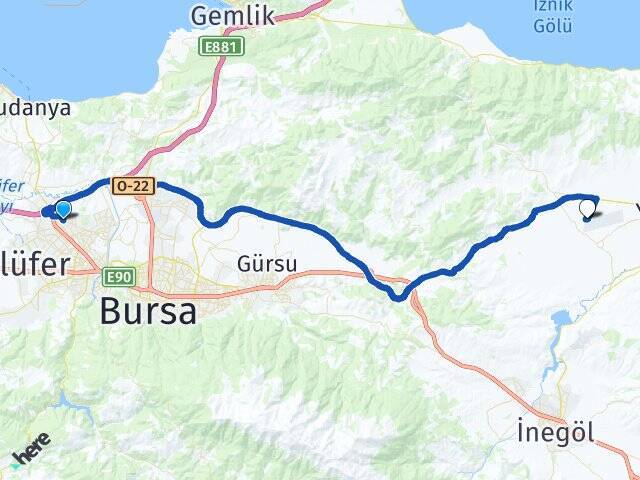 Yenibağlar Yenişehir Havalimanı Arası Kaç Km - Yol Tarifi