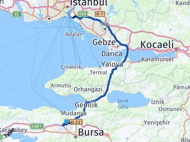 Yenikent Kadıköy Arası Kaç Km - Yol Tarifi