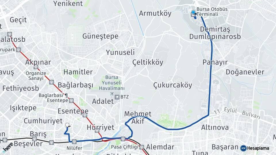 Bursa Otogarı İhsaniye Arası Kaç Km - Yol Tarifi
