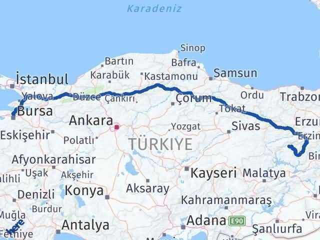 Bursa Ovacık Tunceli Arası Kaç Km - Yol Haritası
