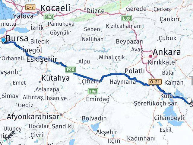 Bursa Sarıyahşi Arası Kaç Km - Yol Tarifi