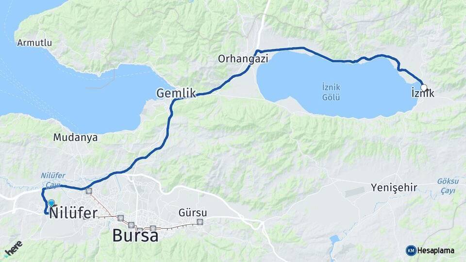Bursa Uludağ Üniversitesi İznik Arası Kaç Km - Yol Tarifi