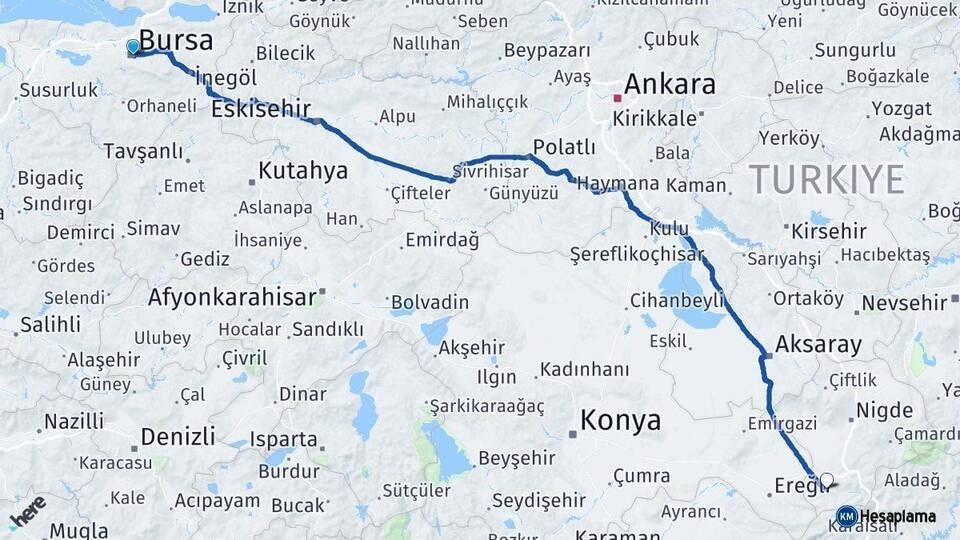 Bursa Ulukışla Arası Kaç Km - Yol Tarifi