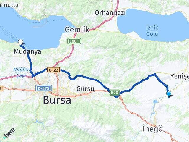 Karacaahmet Budo Bursa Deniz Otobüsleri Arası Kaç Km - Yol Tarifi