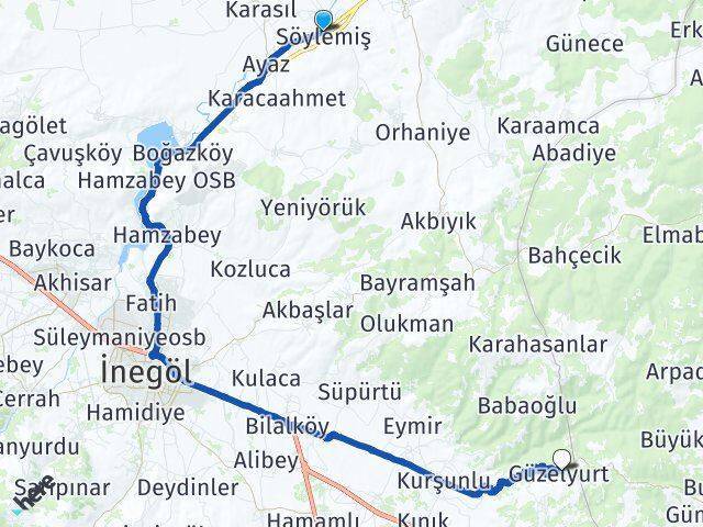 Söylemiş Güzelyurt Arası Kaç Km - Yol Tarifi