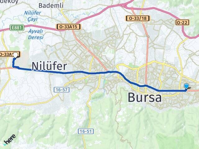 Arabayatağı Bursa Uludağ Üniversitesi Arası Kaç Km - Yol Tarifi