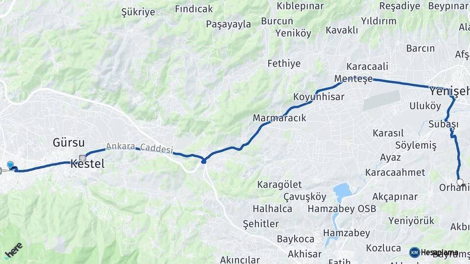 Arabayatağı Orhaniye Arası Kaç Km - Yol Tarifi
