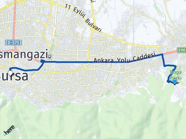 Bursa Yıldırım Cumalıkızık Arası Kaç Km - Yol Haritası