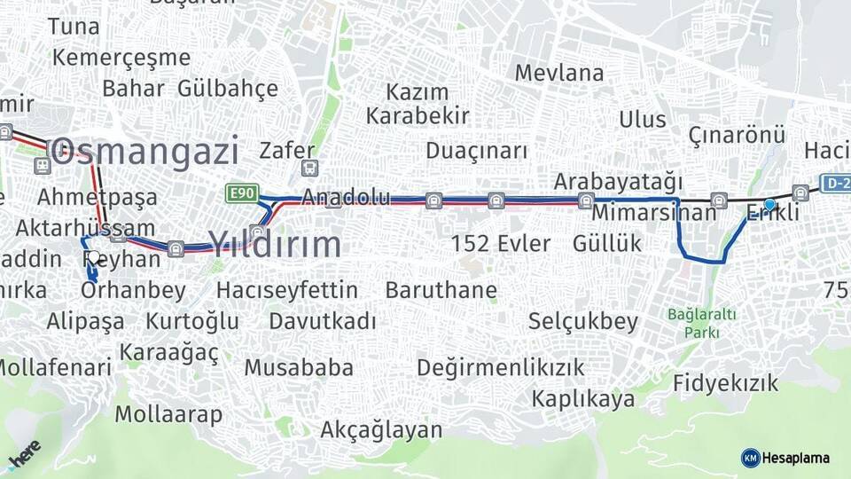 Erikli Şehreküstü Arası Kaç Km - Yol Tarifi