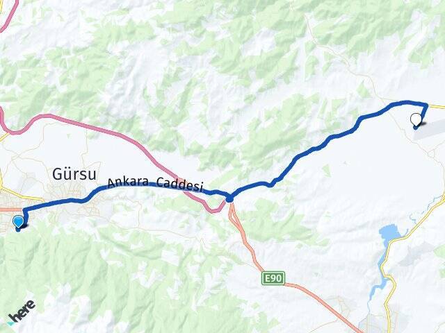 Fidyekızık Yenişehir Havalimanı Arası Kaç Km - Yol Tarifi