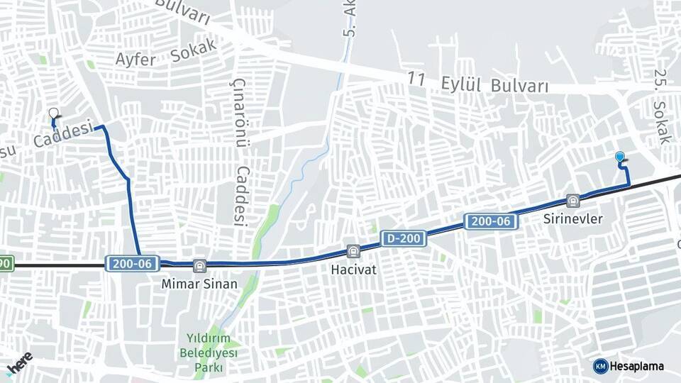 Şirinevler Ulus Arası Kaç Km - Yol Tarifi