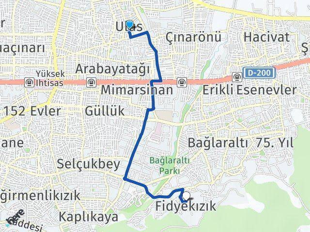 Ulus Fidyekızık Arası Kaç Km - Yol Tarifi