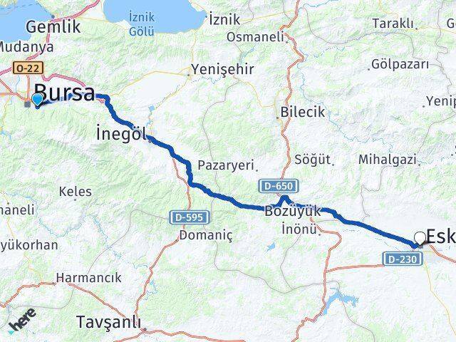 Zümrütevler Eskişehir Arası Kaç Km - Yol Tarifi
