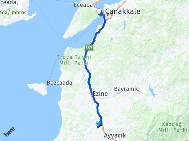 Bilaller Kilitbahir Feribot Terminali Arası Kaç Km - Yol Tarifi