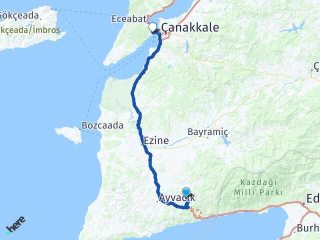 Çaltı Kilitbahir Feribot Terminali Arası Kaç Km - Yol Tarifi