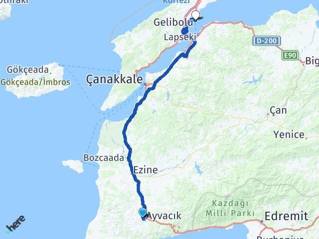 Hamdibey Gelibolu Feribot Terminali Arası Kaç Km - Yol Tarifi