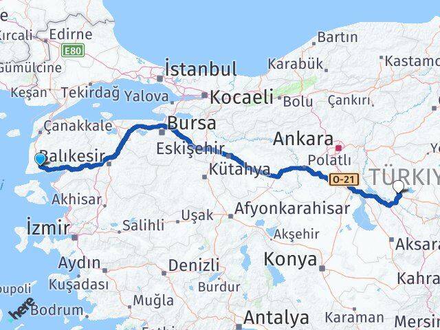Çanakkale Ayvacık Kırşehir Arası Kaç Km - Yol Haritası