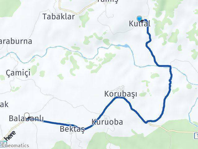 Kulfal Balabanlı Arası Kaç Km - Yol Tarifi