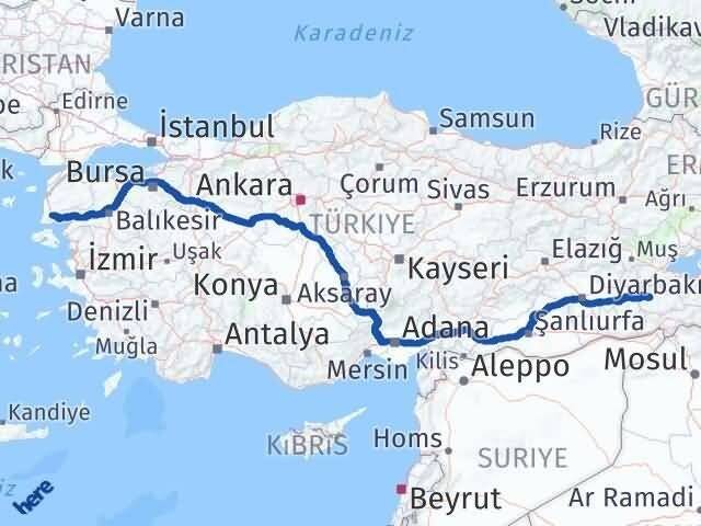Çanakkale Ayvacık Siirt Arası Kaç Km - Yol Haritası