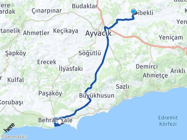 Tartışık Behram Arası Kaç Km - Yol Tarifi