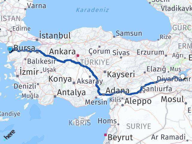 Çanakkale Bahçesaray Van Arası Kaç Km - Yol Haritası