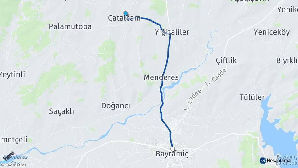 Çatalçam Bayramiç Arası Kaç Km - Yol Tarifi