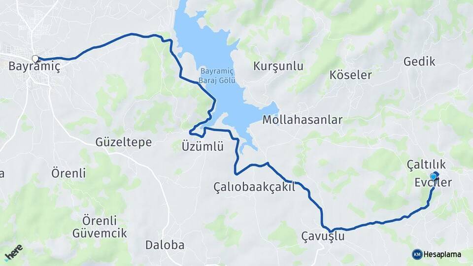 Evciler Bayramiç Arası Kaç Km - Yol Tarifi