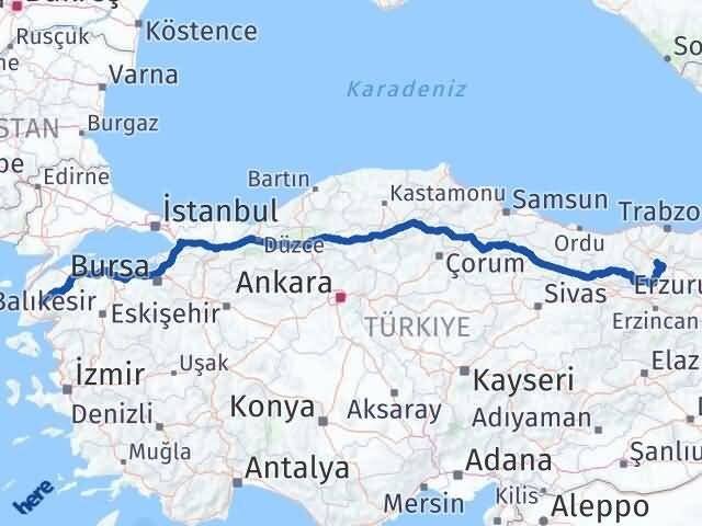 Çanakkale Bayramiç Gümüşhane Arası Kaç Km - Yol Haritası