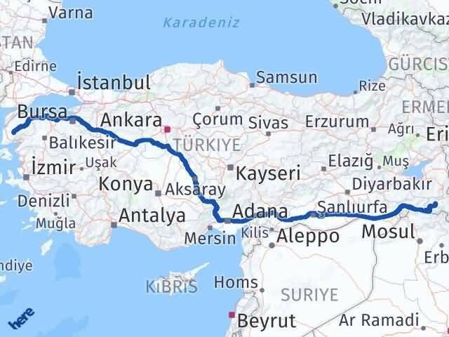 Çanakkale Bayramiç Hakkari Arası Kaç Km - Yol Haritası