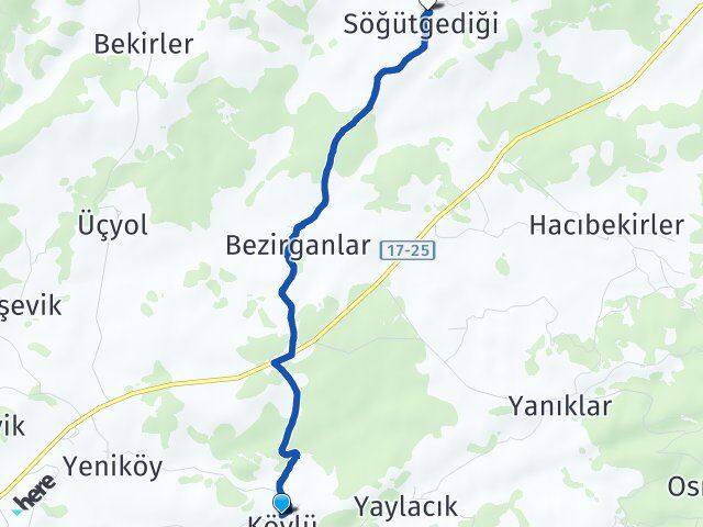 Köylü Söğütgediği Arası Kaç Km - Yol Tarifi