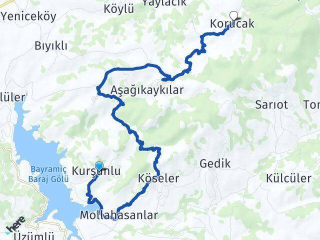 Kurşunlu Korucak Arası Kaç Km - Yol Tarifi