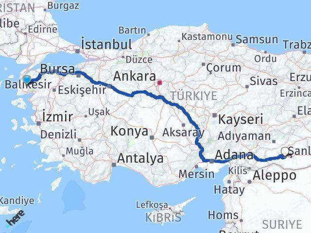Çanakkale Bayramiç Şanlıurfa Arası Kaç Km - Yol Haritası