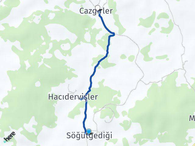 Söğütgediği Cazgirler Arası Kaç Km - Yol Tarifi