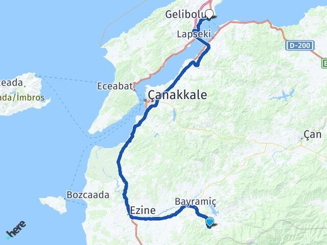 Yassıbağ Gelibolu Feribot Terminali Arası Kaç Km - Yol Tarifi
