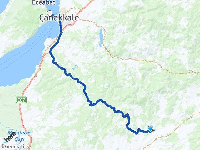 Yukarışevik Kilitbahir Feribot Terminali Arası Kaç Km - Yol Tarifi